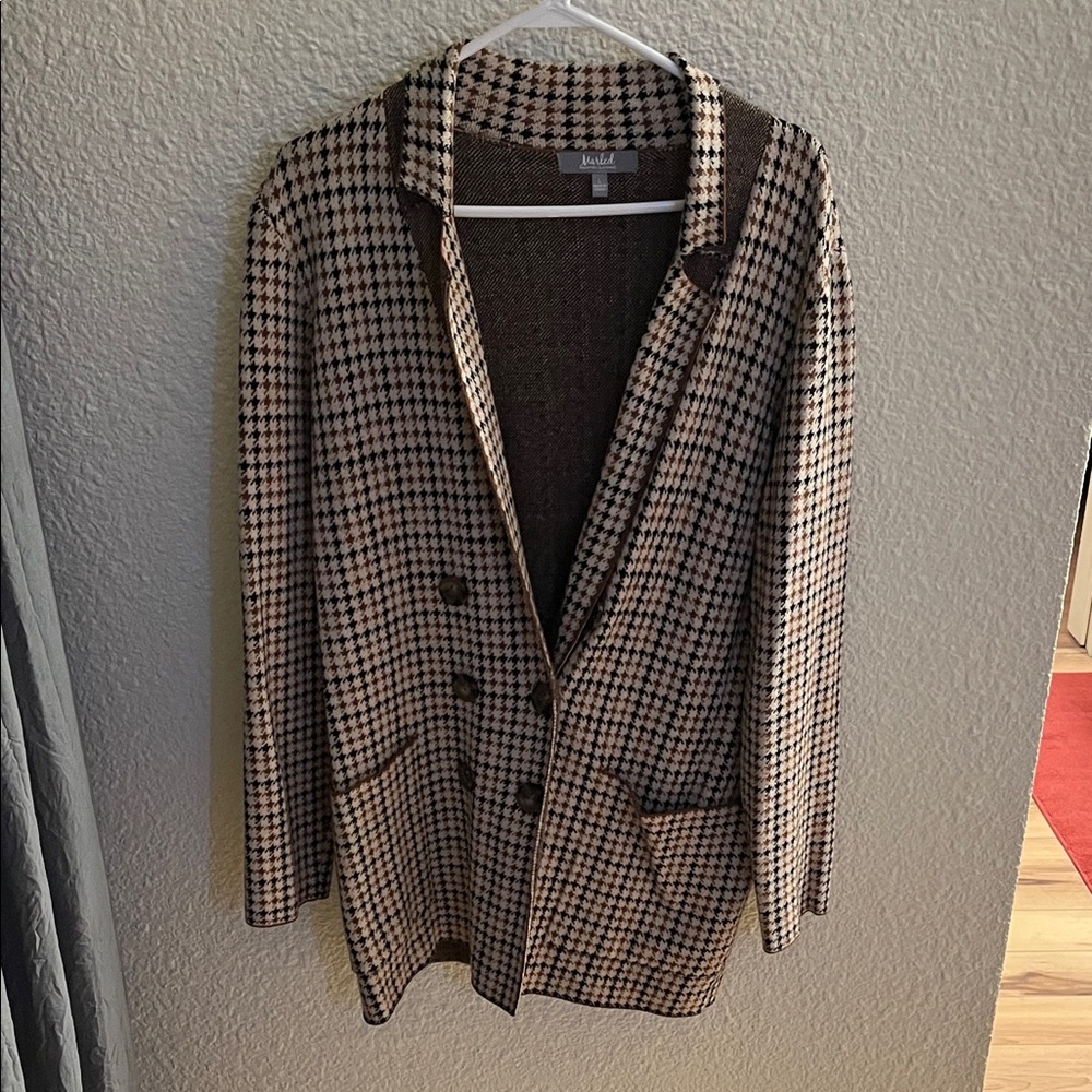 MARLED Black and Cream Houndstooth Blazer